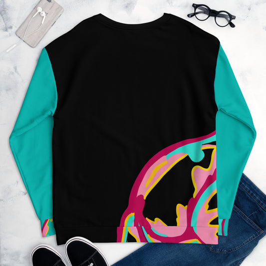 Body Love "New Classic" Sweatshirt, Crewneck- Teal Sleeves