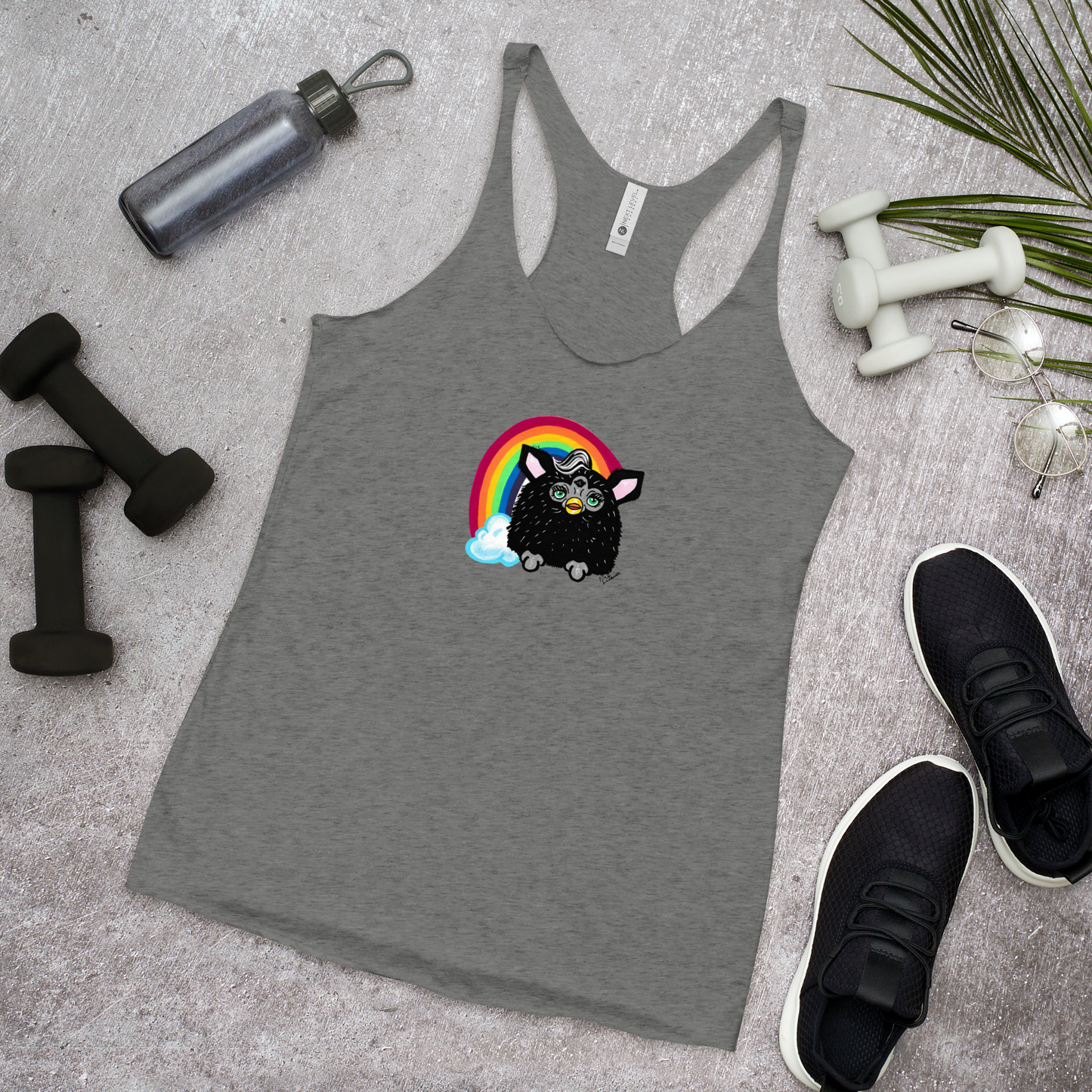 Rainbow Furby- Femme Racerback Tank