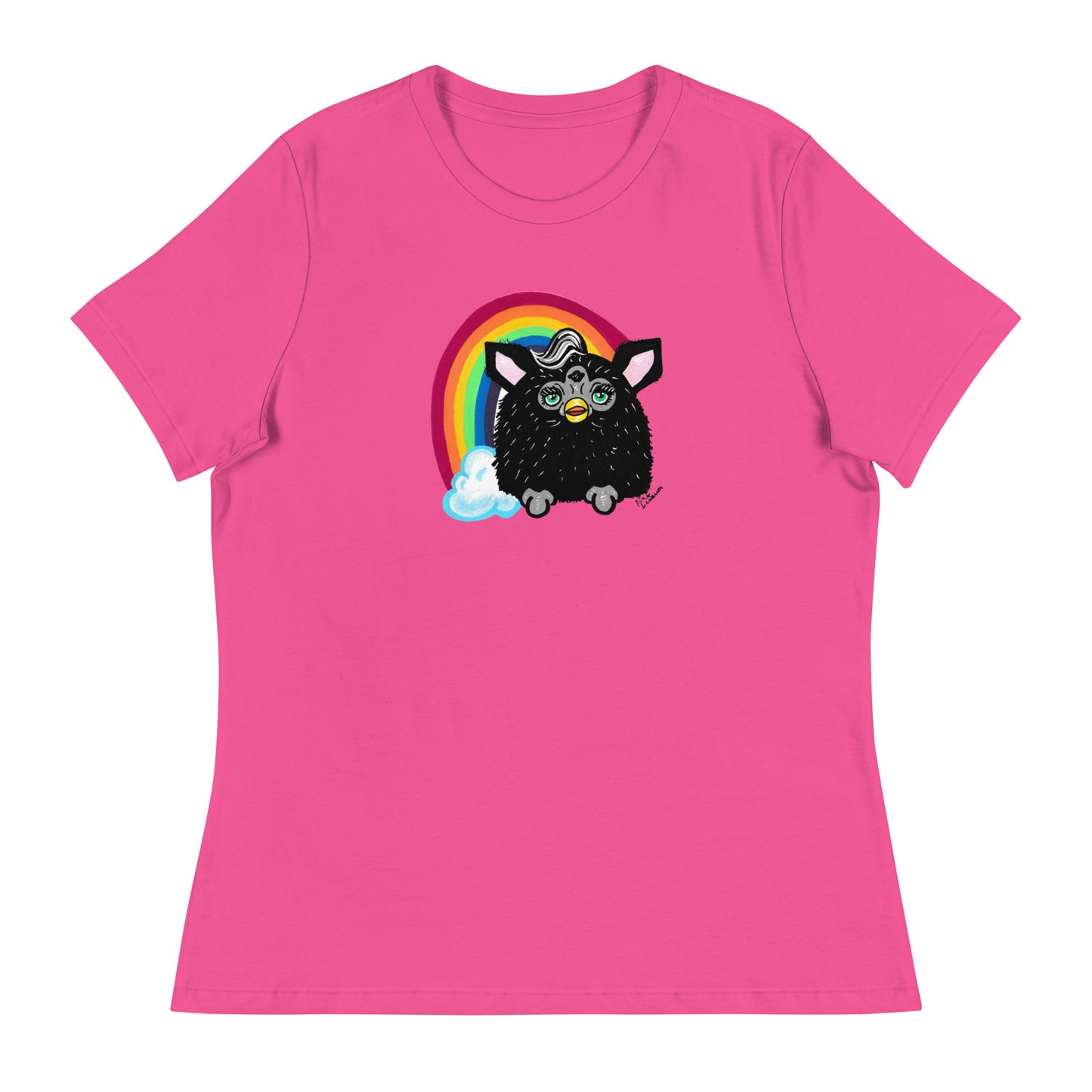 Black Furby with Rainbow Tshirt