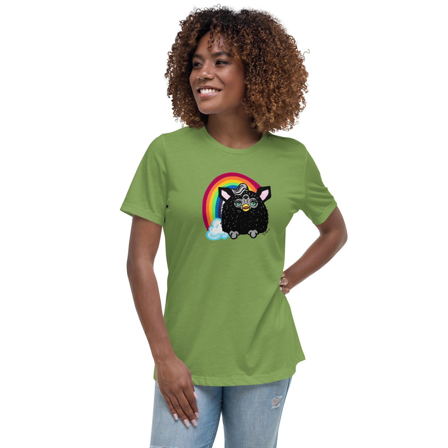 Black Furby with Rainbow Tshirt