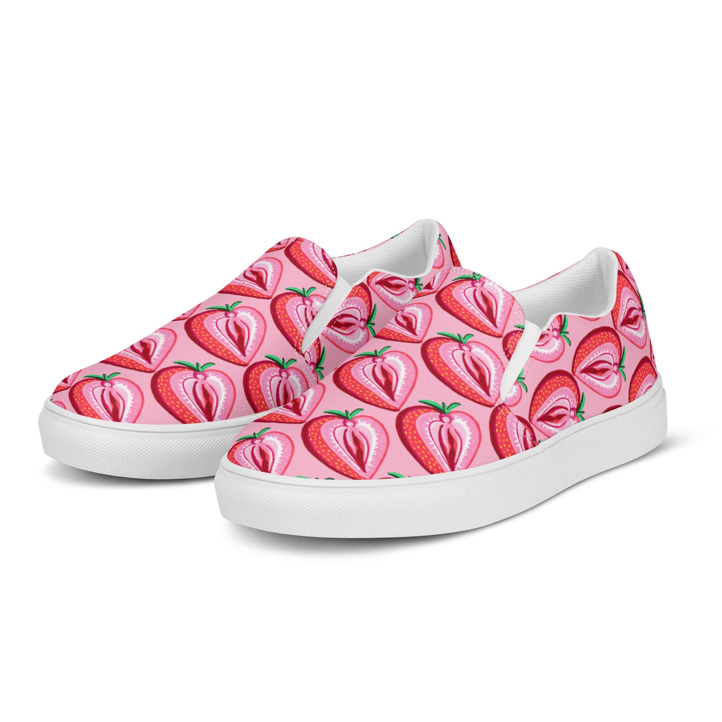 Strawberry Vulva, Women's Slip-on Sneakers